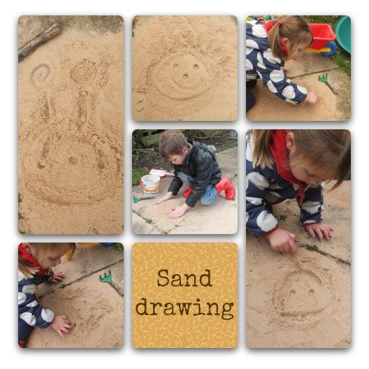 Drawing in sand